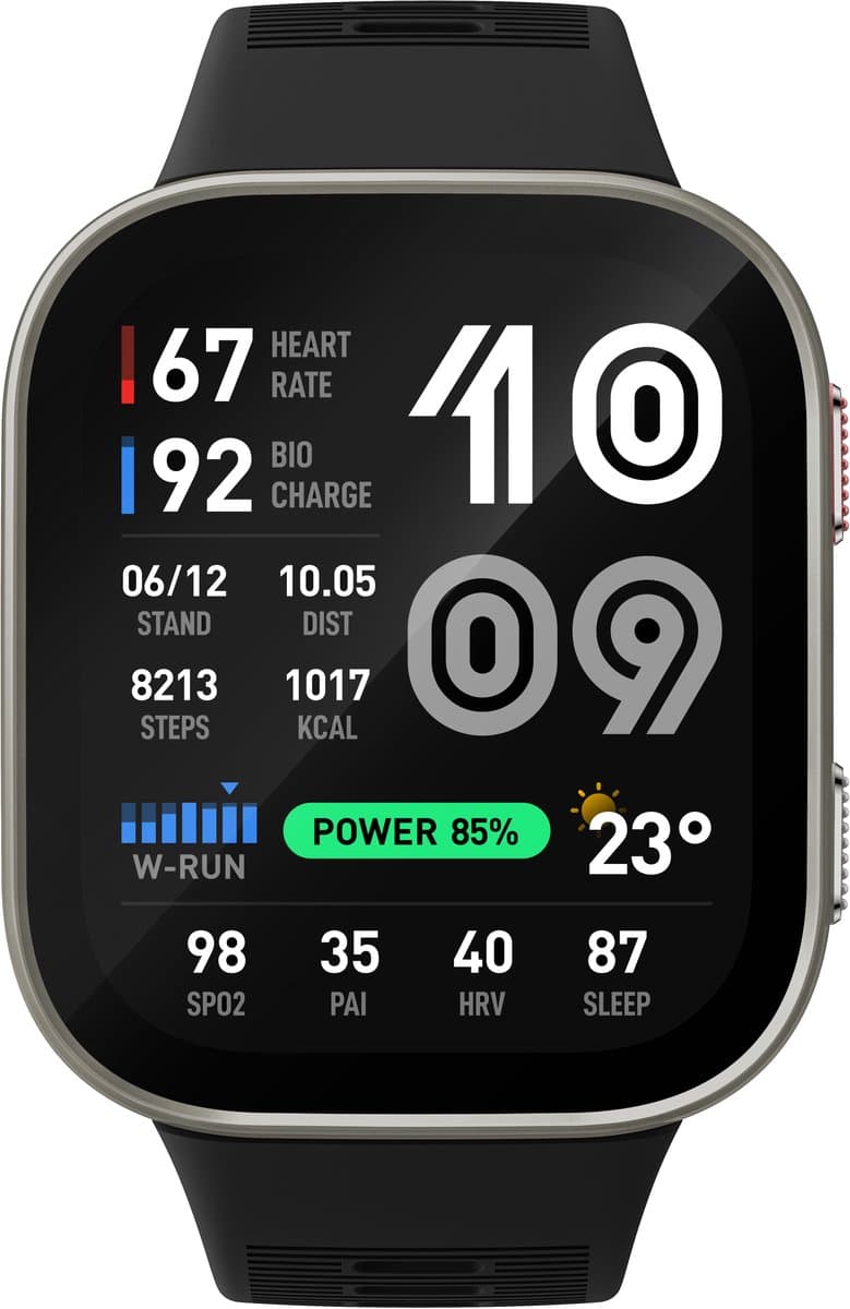 Amazfit Bip Max 50 mm Smartwatch, 2,07 inch AMOLED-display, 20 dagen batterijduur, GPS, 4 GB geheugen, Offline kaarten, Fitness tracker, Hybride training, 150+ sportmodi, HYROX-modus, 5 ATM voor Android, Zilver — afbeelding 1