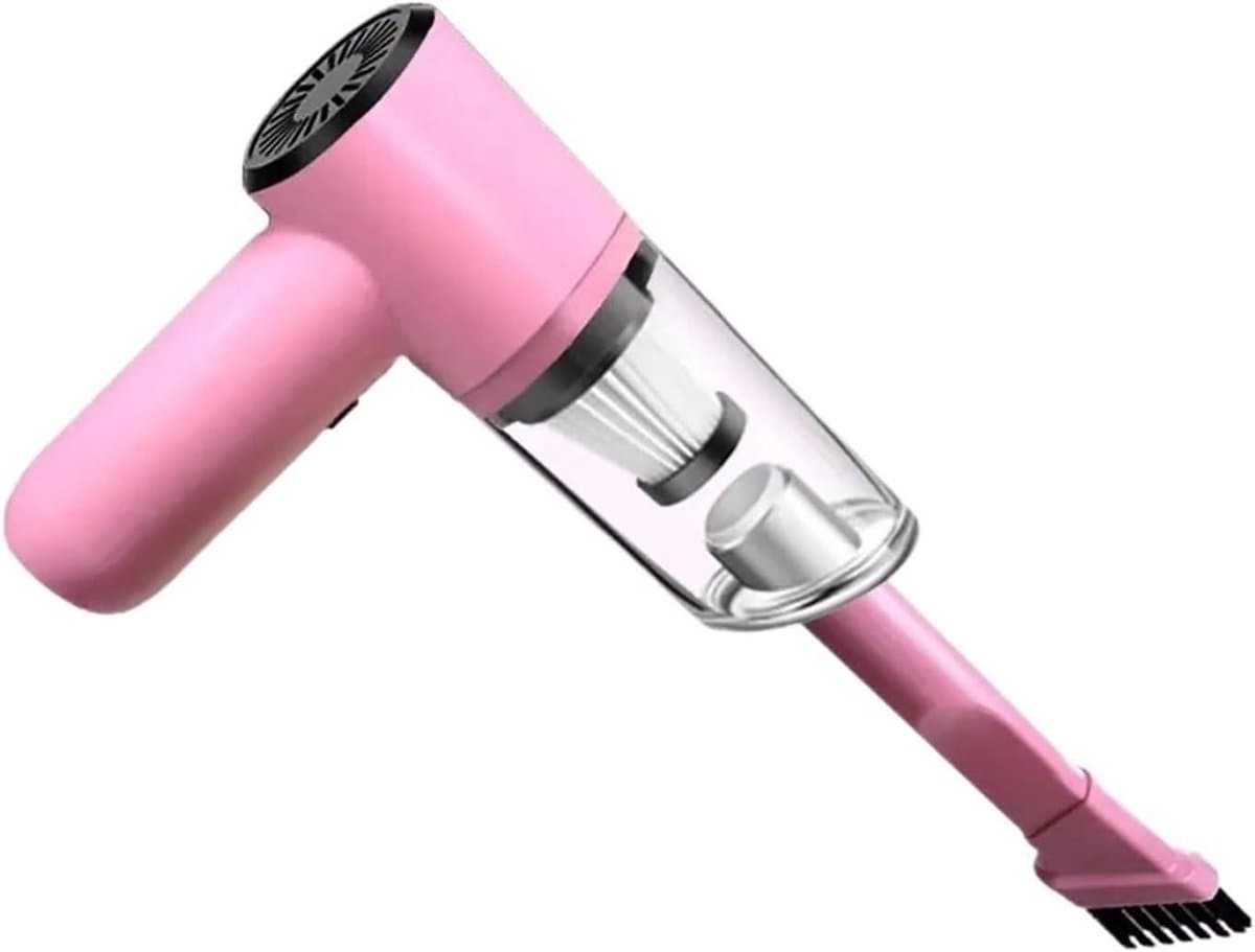 Handstofzuiger Auto - Draagbare Stomer - Huisdierhaar Verwijderen - 3500Pa Zuigkracht - 500 Gram Capaciteit - Roze — afbeelding 1