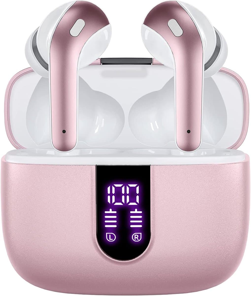 Draadloze hoofdtelefoon met microfoon en touchbediening Roze — afbeelding 1