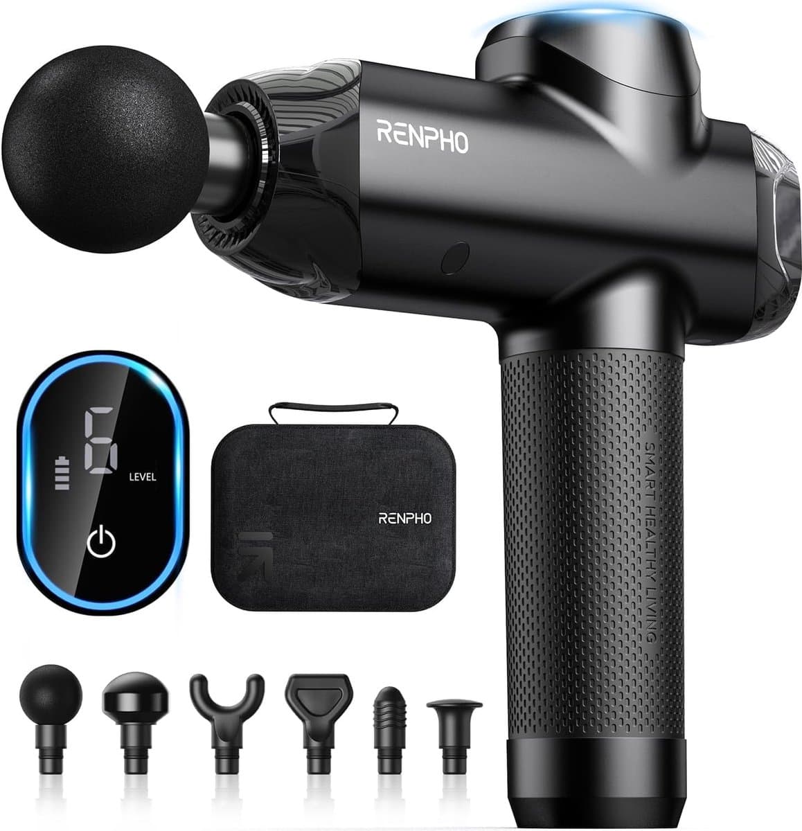 Massagepistool met 5 massagekoppen en 6 massagemodi voor nek, rug en schouders — afbeelding 1
