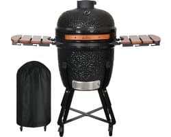 Aviro Kamado BBQ Egg XL - 21,6 Inch - Inclusief Hoes - Tot 10 Personen - Houtskoolbarbecue - Ø 46 CM - Zwart