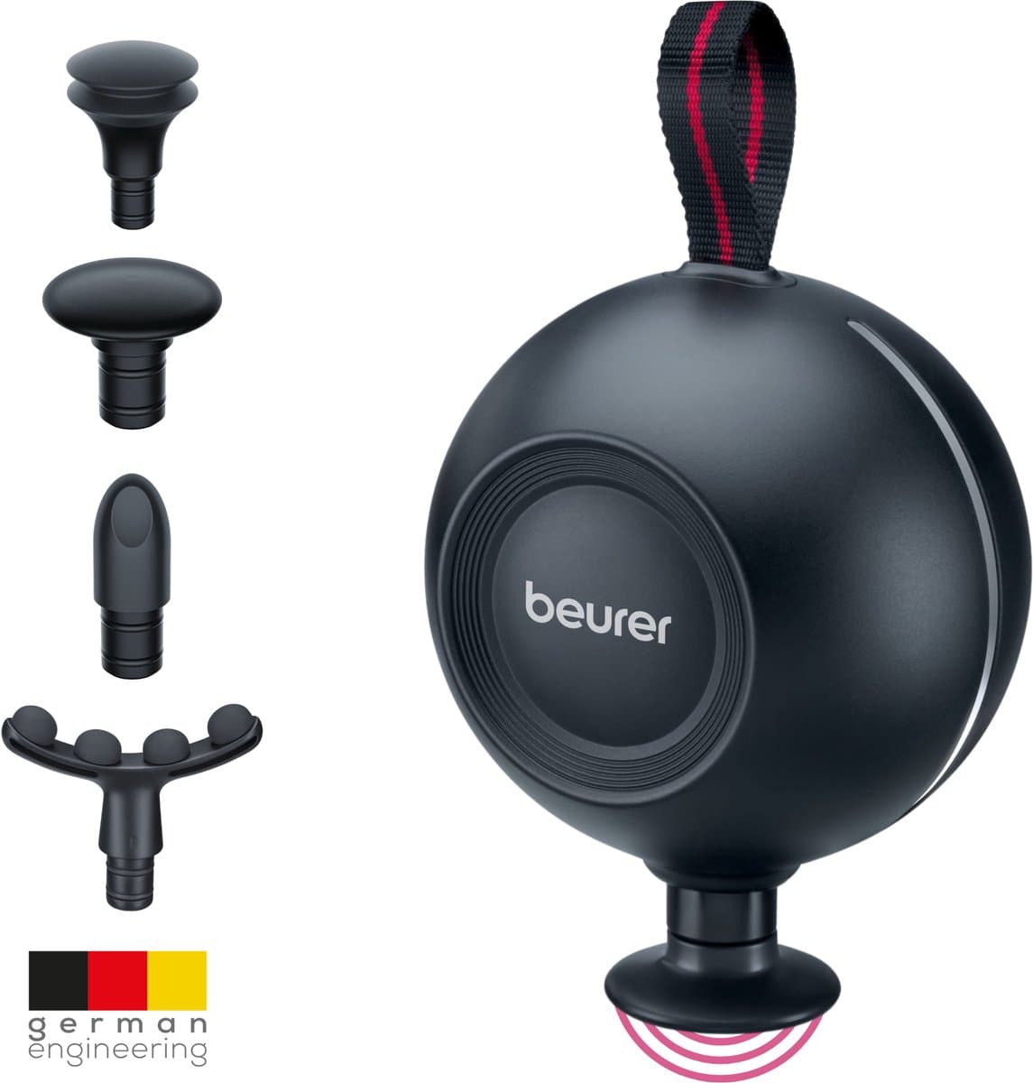Beurer MG 101 SensorBoost Massage Gun – REVOLUTIONAIR ONTWERP – Ergonomisch rond - Druksensor - Stil en Compact – 5 Intensiteiten – 5 Opzetstukken – 3 Jaar Garantie — afbeelding 1