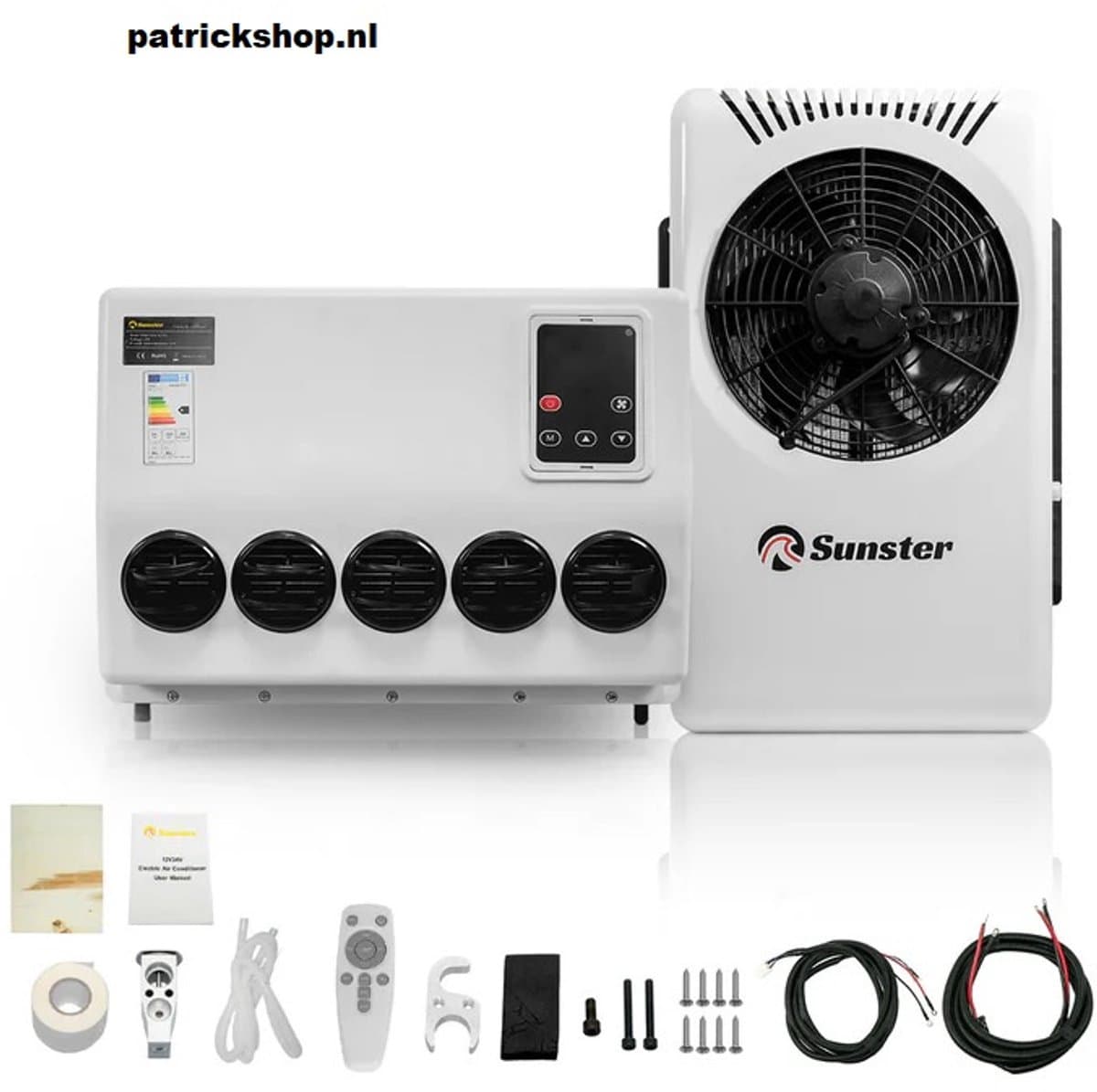 Airconditioner - Air conditioning - 10000 BTU - 150-500m³/u - 1-3KW - 24V Efficiënte Koeling, Met Afstandsbediening, voor RV, camper, Vrachtwagens, Boten — afbeelding 1