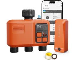 Intelligente irrigatiecomputer, wifi, 3 uitgangen met 300 meter RF super wifi-afdekking, tuinirrigatiesysteem met regenkrant, app en spraakbesturing, automatische timer