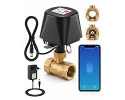 Slimme 1/2" WiFi-waterafsluitklep, App-Bediening, 4 Timermodi, Ondersteunt Alleen 2,4 GHz WiFi, Verschillende Maten, Messing Klep, Verbeterde Versie, for DN15 waterpijp