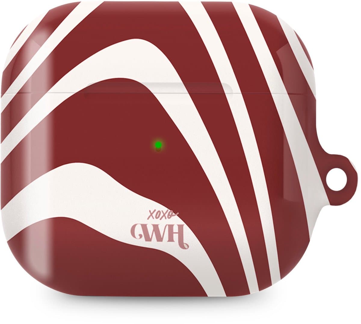 xoxo Wildhearts hoesje geschikt voor AirPods 5 - Boogie Wonderland Red - Ook als telefoonhoesje verkrijgbaar - schokbestendige case - koptelefoonhoes - Beschermhoes met met golvende print - golven - rood — afbeelding 1