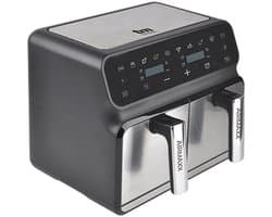 Heteluchtfriteuse Dubbele Compartiment - 8 Liter Capaciteit - 1700 W Vermogen - Kunststof Aluminium - Voor Gezond Koken