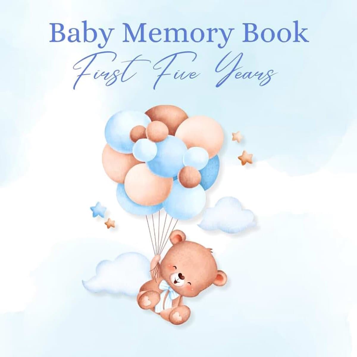 Baby Memory Book: First Five Years | Blue Bear Cover — afbeelding 1