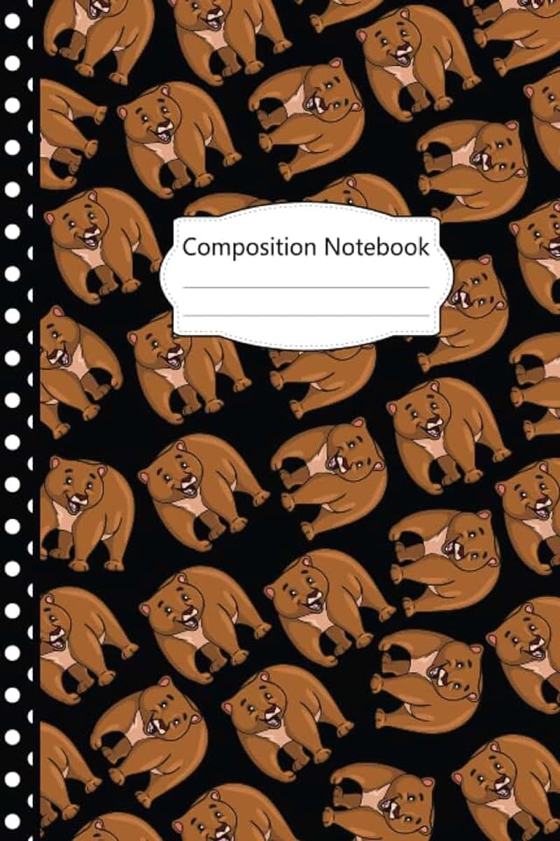 Bears Composition Notebook: Pretty Brown Bears Blank Lined Journal: 100 pages 6x9" Brown Bears Journal For Girls, Kids, Adults, Students, ... Journal, Perfect Gifts For Brown Bears Lovers — afbeelding 1