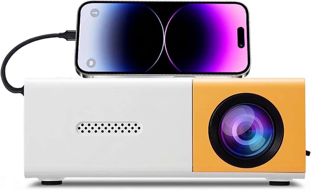 Smart Projector, 1080p Full HD Portable Movie Projector met 100AnSi Helderheid en Handmatige Zoom, Compatibel met USB IOS Laptop Tv -stick — afbeelding 1