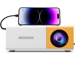 Smart Projector, 1080p Full HD Portable Movie Projector met 100AnSi Helderheid en Handmatige Zoom, Compatibel met USB IOS Laptop Tv -stick