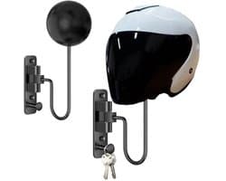 Wandmontage Helmet Holder met 180° Rotatie en Haak - Geschikt voor Helmen, Hoeden en Jassen