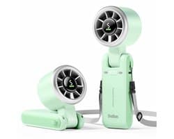 Draagbare Handheld Turboventilator - 5 Versnellingen - Tot 12 Uur Beter Koelen - 3-in-1 Ventilator voor Outdoor en Reizen