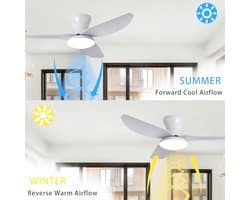 Dimbare Plafondlamp met Ventilator voor Slaapkamer en Woonkamer