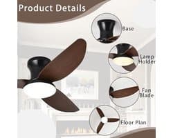 Dimbare Plafondlamp met Ventilator - Modern en Stil met Afstandsbediening