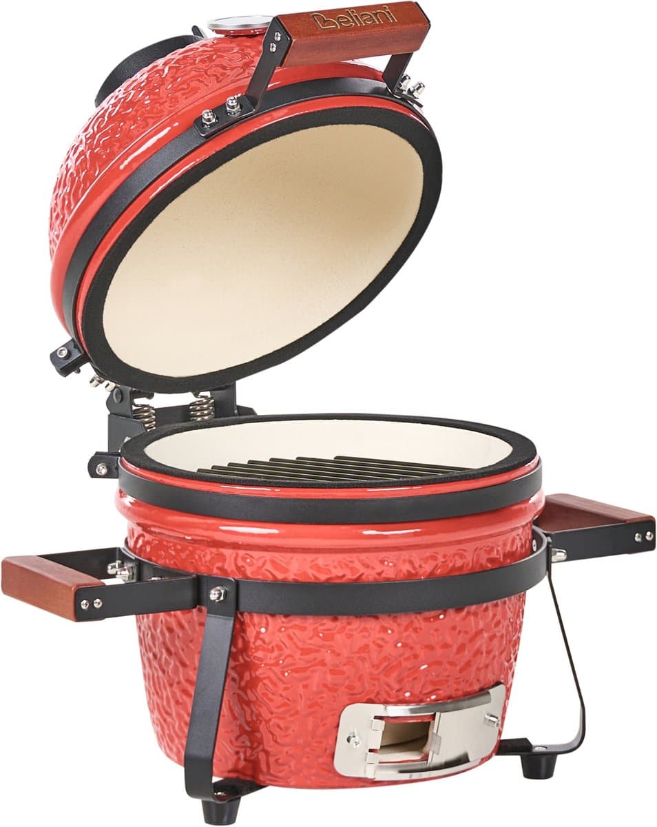 BELIANI KAMADO - Mini houtskoolgrill - Rood - Keramiek — afbeelding 1