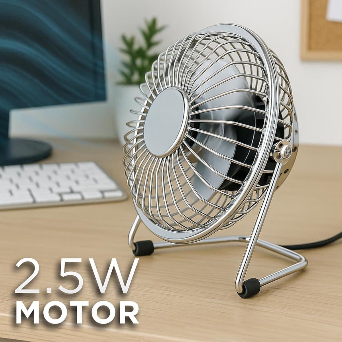 Draagbare USB Bureauventilator - 4 Inch Mini Ventilator met Kantelbare Hoek — afbeelding 1