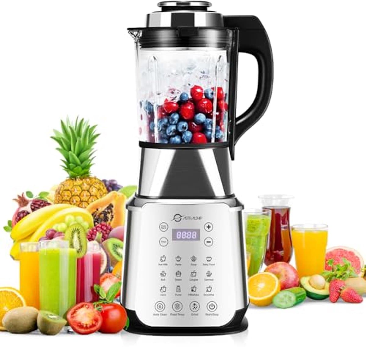 Professionele glazen keukenblender 1200W met 14 functies en verwarmingsfunctie — afbeelding 1