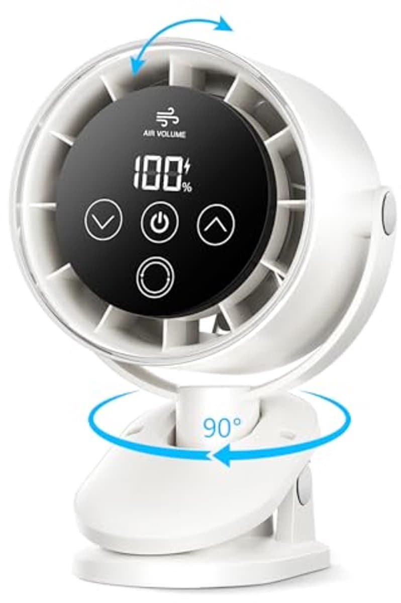 Draagbare Mini-USB-ventilator met Clip en Accu - Stil, Oplaadbaar en Oscillerend voor Thuis en Kantoor — afbeelding 1