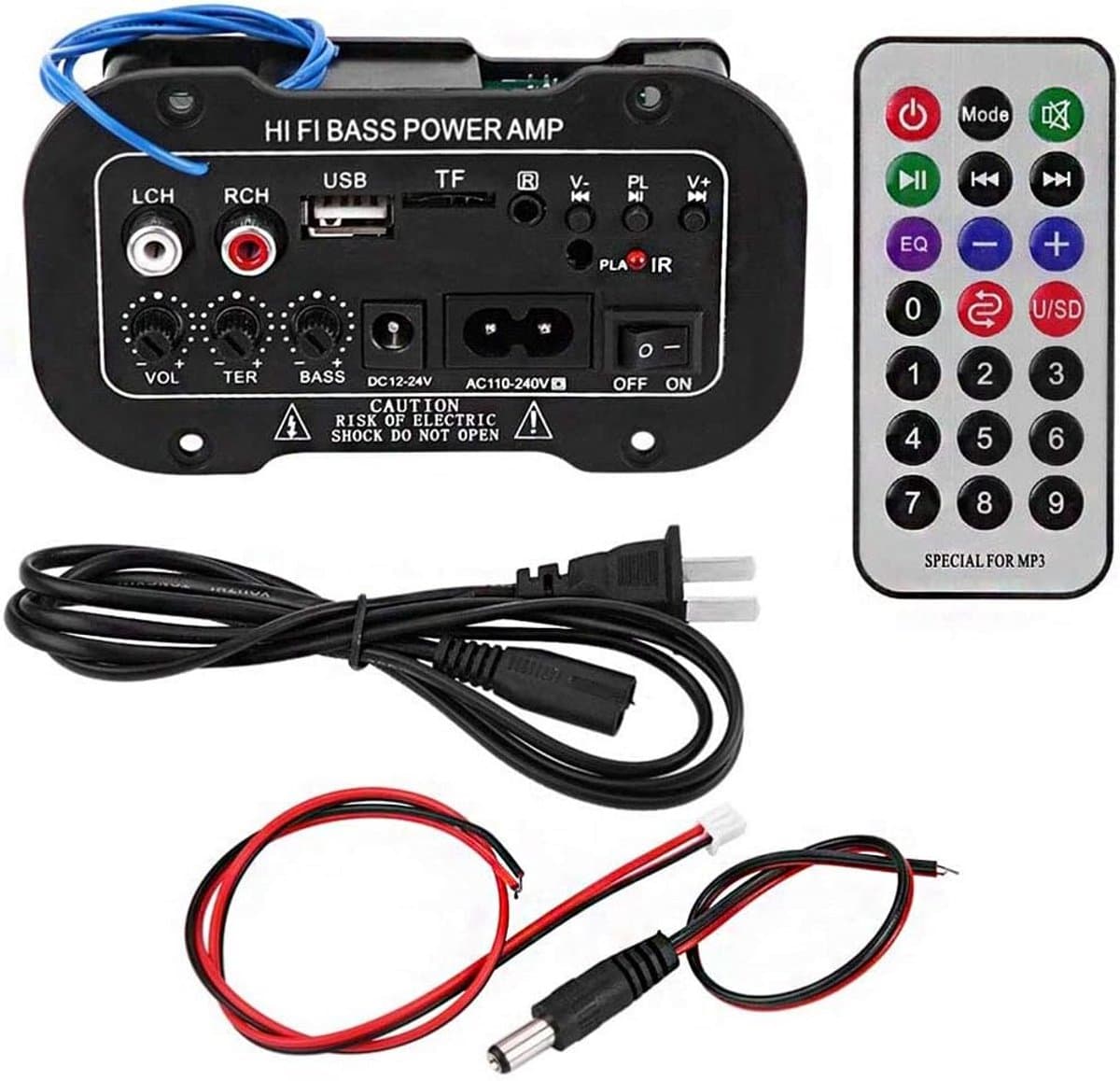 Krachtige Zwarte Bluetooth HiFi Stereo Audio Versterker met USB en Super Bass — afbeelding 1