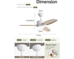 Plafondventilator met verlichting en afstandsbediening - Stil, energiezuinig en perfect voor elk seizoen