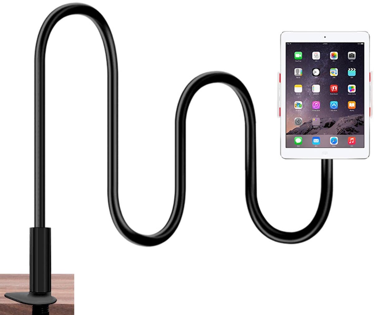 Daity 1 stuk - Tabletstandaard voor naast het bed - verstelbare flexibele arm - tabletklem - compatibel met iPad Air Mini - Galaxy Tabs- Kindle Fire- Switch of andere apparaten van 4,7-10,5 inch (75 cm) — afbeelding 1