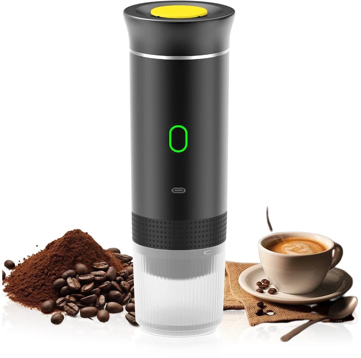 Milova Draagbaar koffiezetapparaat - Voor onderweg - Capsule koffie - Oplaadbaar - 3 in 1 - Koffiemachine - Espresso - Nespresso - Dolce Gusto — afbeelding 1