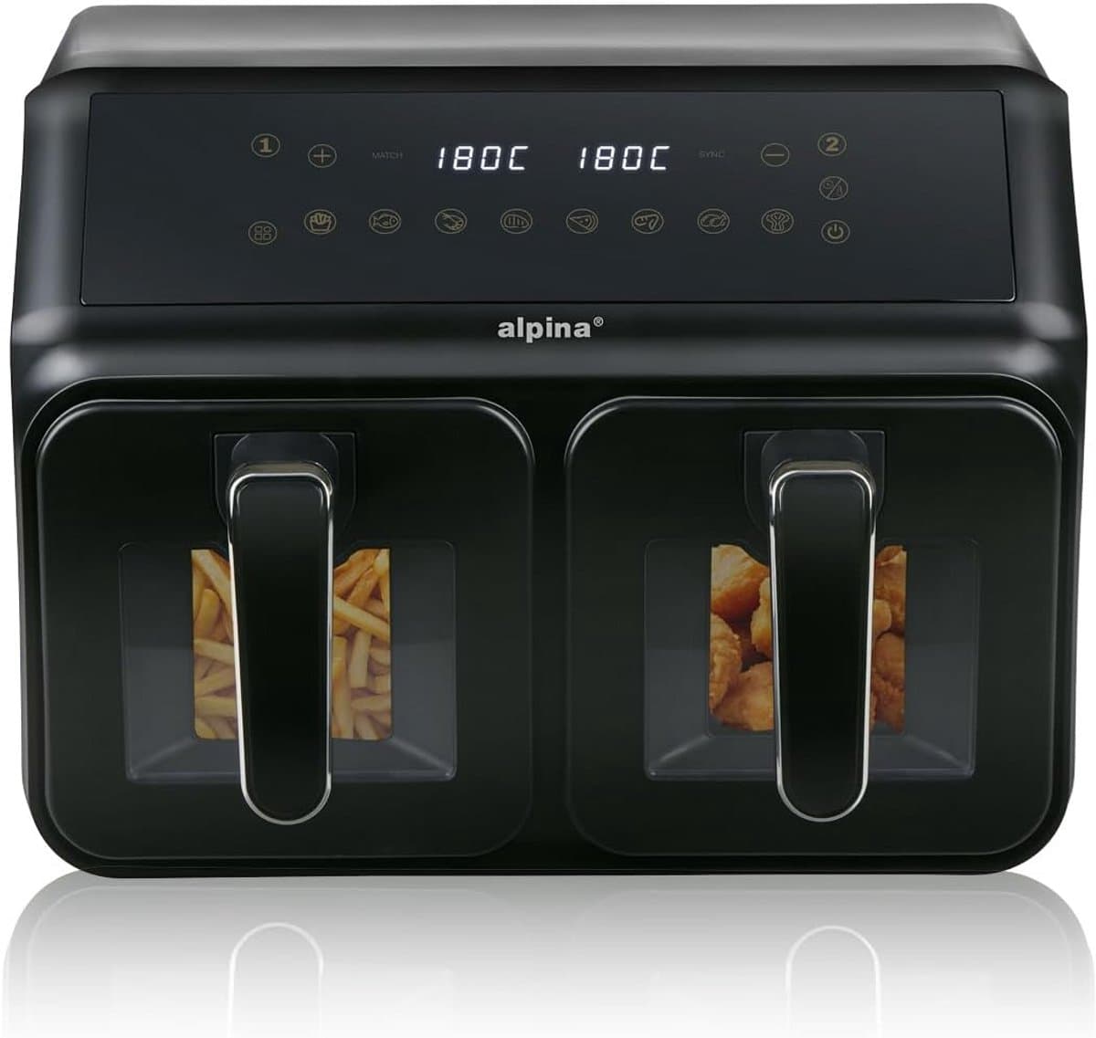 Dubbele Airfryer 8L met Digitaal Display, Timer en Kijkvensters — afbeelding 1