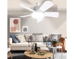 RFWR® Plafondventilator met Verlichting en Afstandsbediening - 6 Snelheden, Omkeerbare Rotatie, Stille Motor voor Woonkamer en Slaapkamer