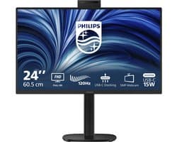 Philips 24B2U3301H - 24 inch Full HD Business Monitor - Webcam - USB-C 90W - RJ45 - 120Hz - 5 jaar garantie