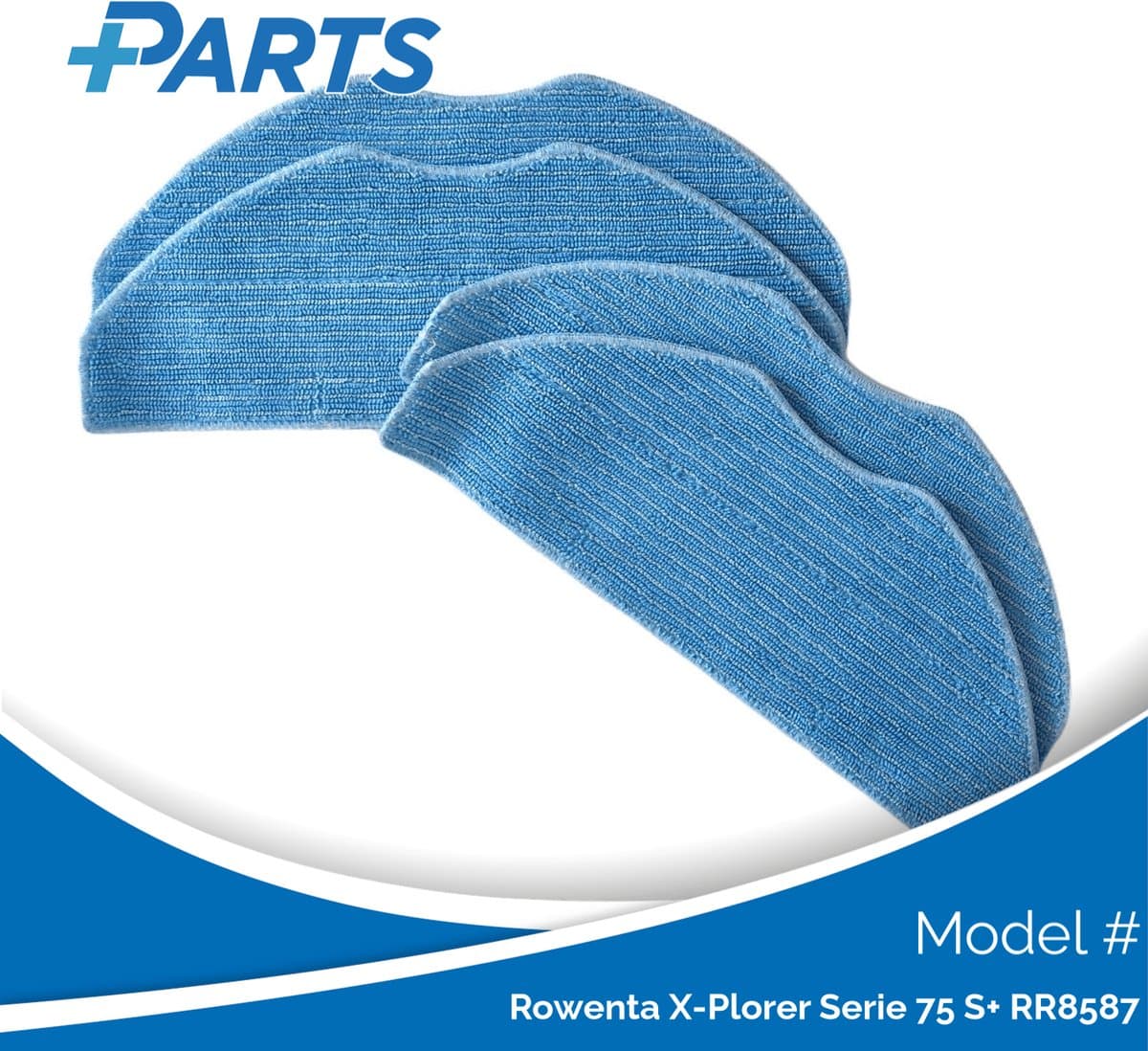 Rowenta X-Plorer Serie 75 S+ RR8587 Dweilpads (4 Stuks, Plus.Parts® alternatief voor ZR185001) — afbeelding 1