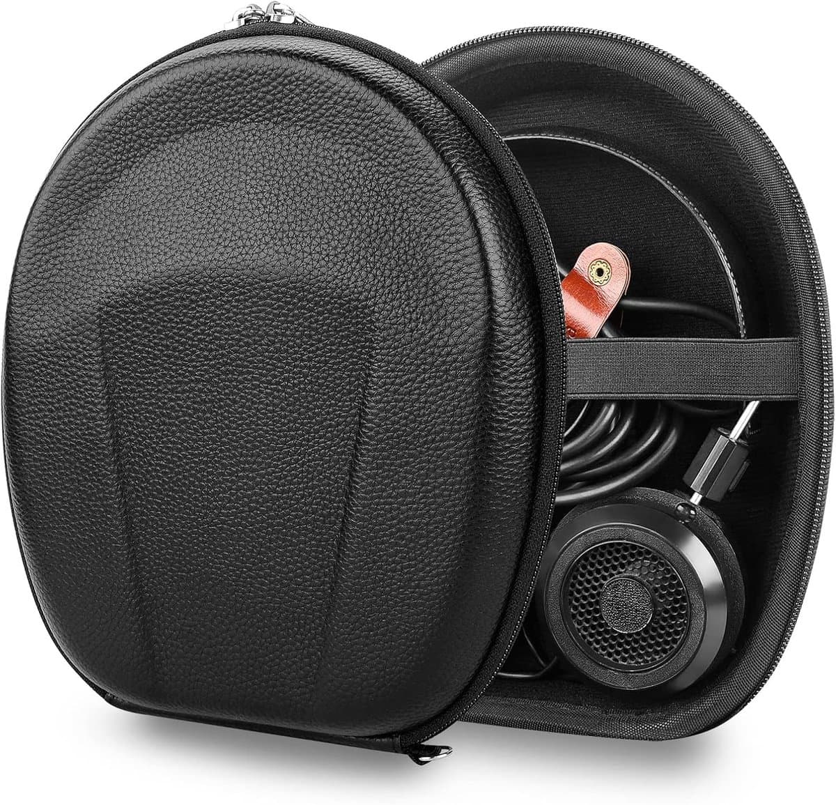 Hoofdtelefoon Beschermhoes - Draagbare Opbergtas - Veilig Transport - Harde Krasbestendige Schaal - 17 x 6 x 21.5 cm - Zwart — afbeelding 1