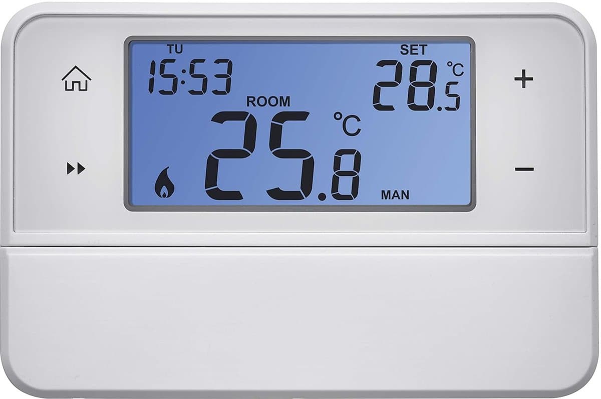 digitale kamerthermostaat met OpenTherm-ondersteuning - programmeerbare bedrade opbouwthermostaat, wit, 12,7 x 8,5 x 2,5 cm — afbeelding 1