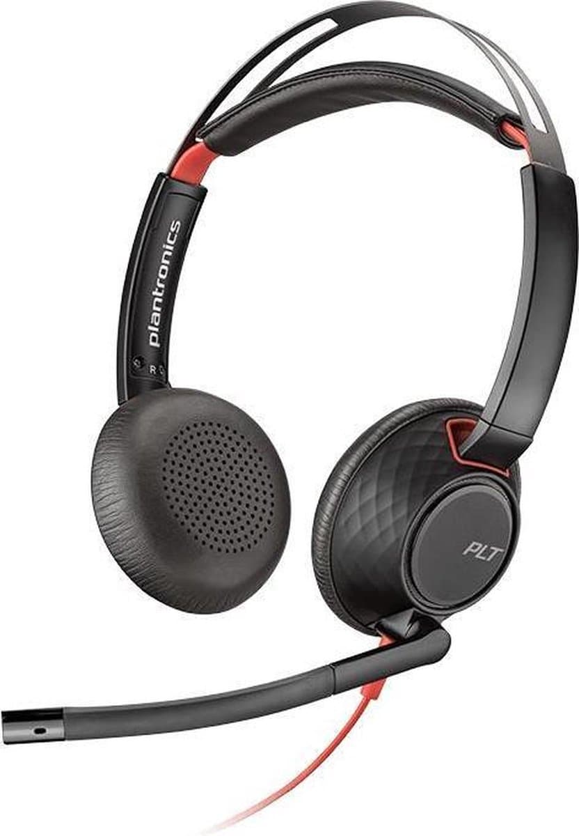 Plantronics C5220 Blackwire On Ear headset Telefoon Kabel Stereo Zwart Noise Cancelling Microfoon uitschakelbaar (mute) — afbeelding 1