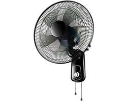 Wandventilator Zwenkbaar - Elektrische Ventilator - Ruimte Koelen - Krachtige Motor - 45 cm - Zwart