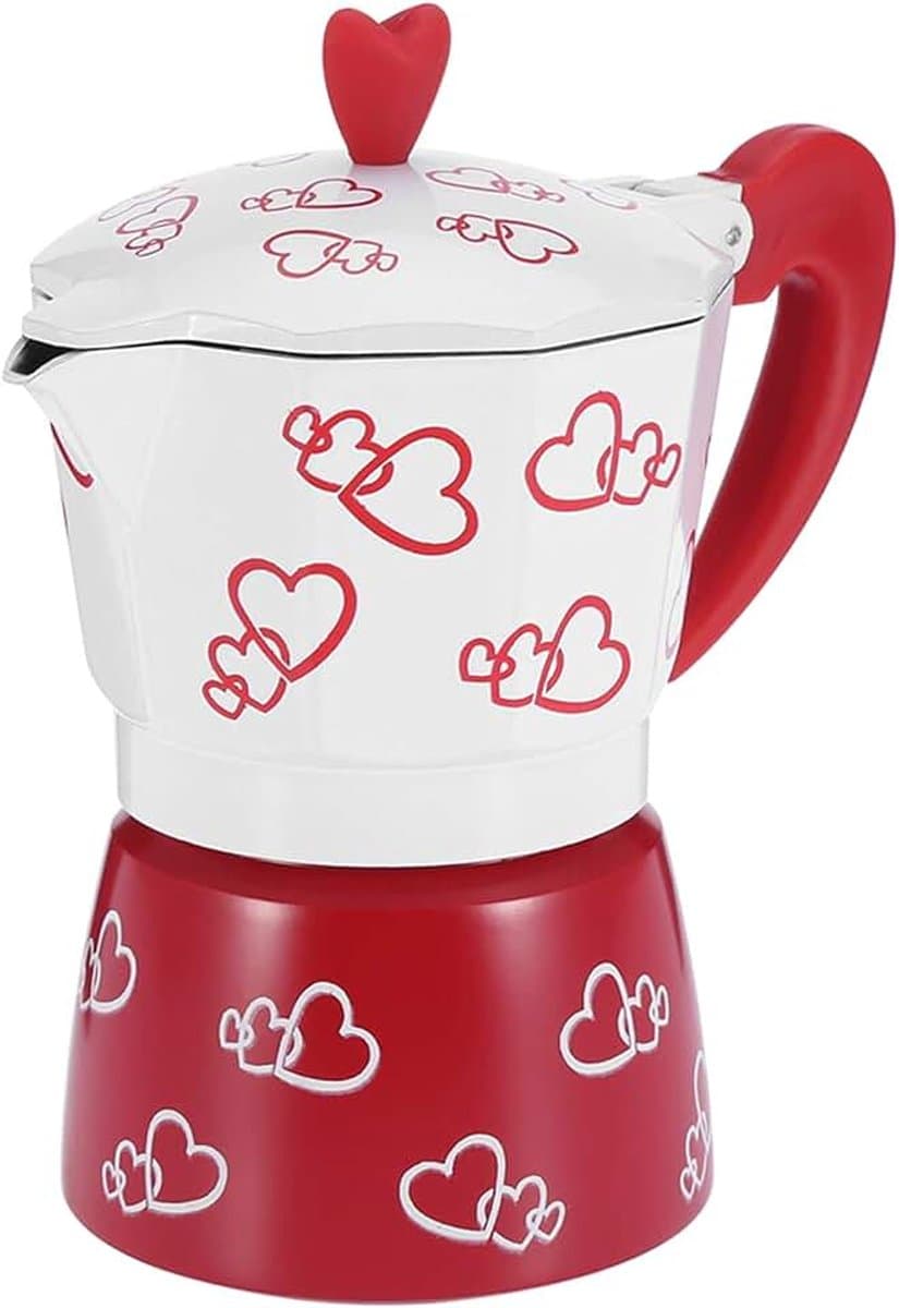 Kookplaat Espresso Maker - Rood Hart Moka Pot Italiaanse Kookplaat Koffiezetapparaat Moka Express (S) — afbeelding 1