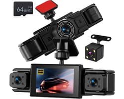 Dashcam - Zwart - 4-camera systeem - 360° bewaking - Voor Auto's
