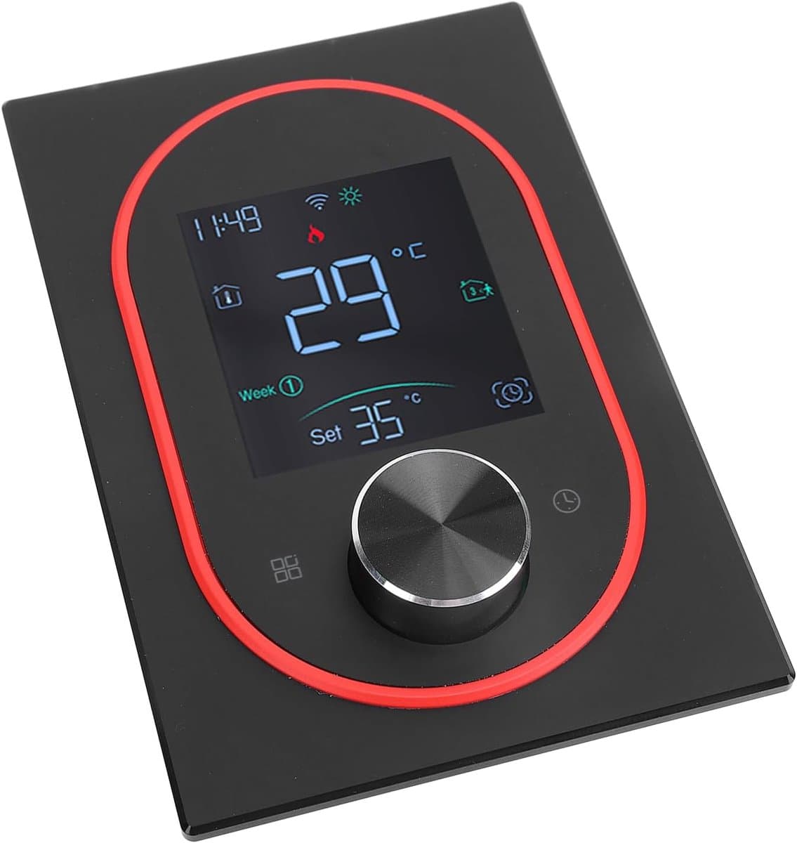 Slimme Thermostaat - Verwarmingsthermostaat Programma - Energie Besparen - APP Bediening - 130 x 88 mm - Zwart — afbeelding 1