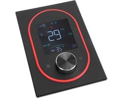 Slimme Thermostaat - Verwarmingsthermostaat Programma - Energie Besparen - APP Bediening - 130 x 88 mm - Zwart