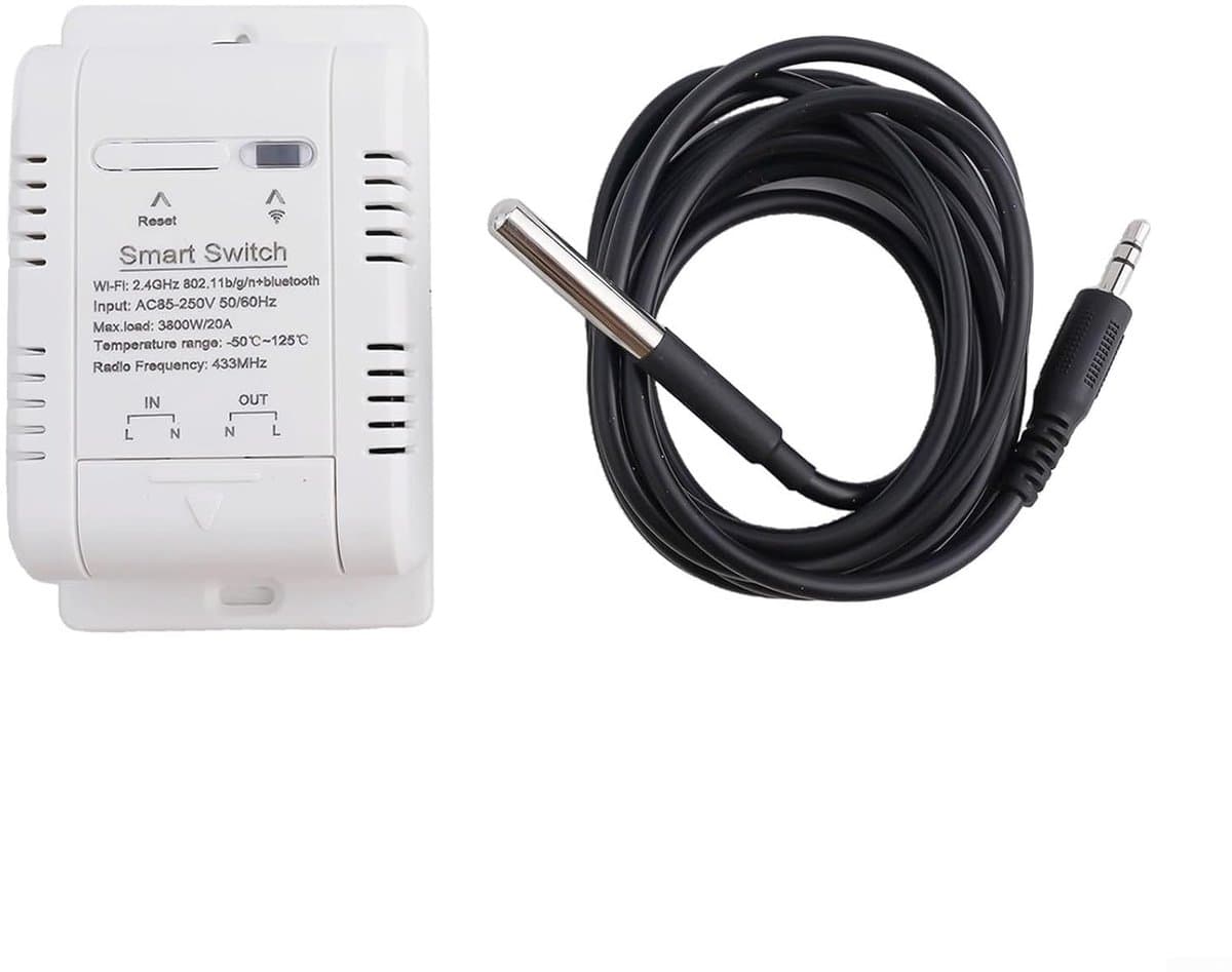 Slimme Temperatuurschakelaar - App Thermostaat - Energie Beheer - Real-time Monitoring - 16A of 20A - Wit — afbeelding 1