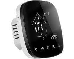 Slimme Thermostaat - Temperatuurregelaar - Vloerverwarming Regelen - App en Spraakbediening - 86mm Doos Compatibel - Zwart
