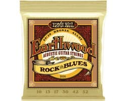 Ernie Ball Earthwood Rock & Blues - Akoestische Gitaarsnaren - 80/20 Bronze - Plain G - 10-13-17-30-42-52