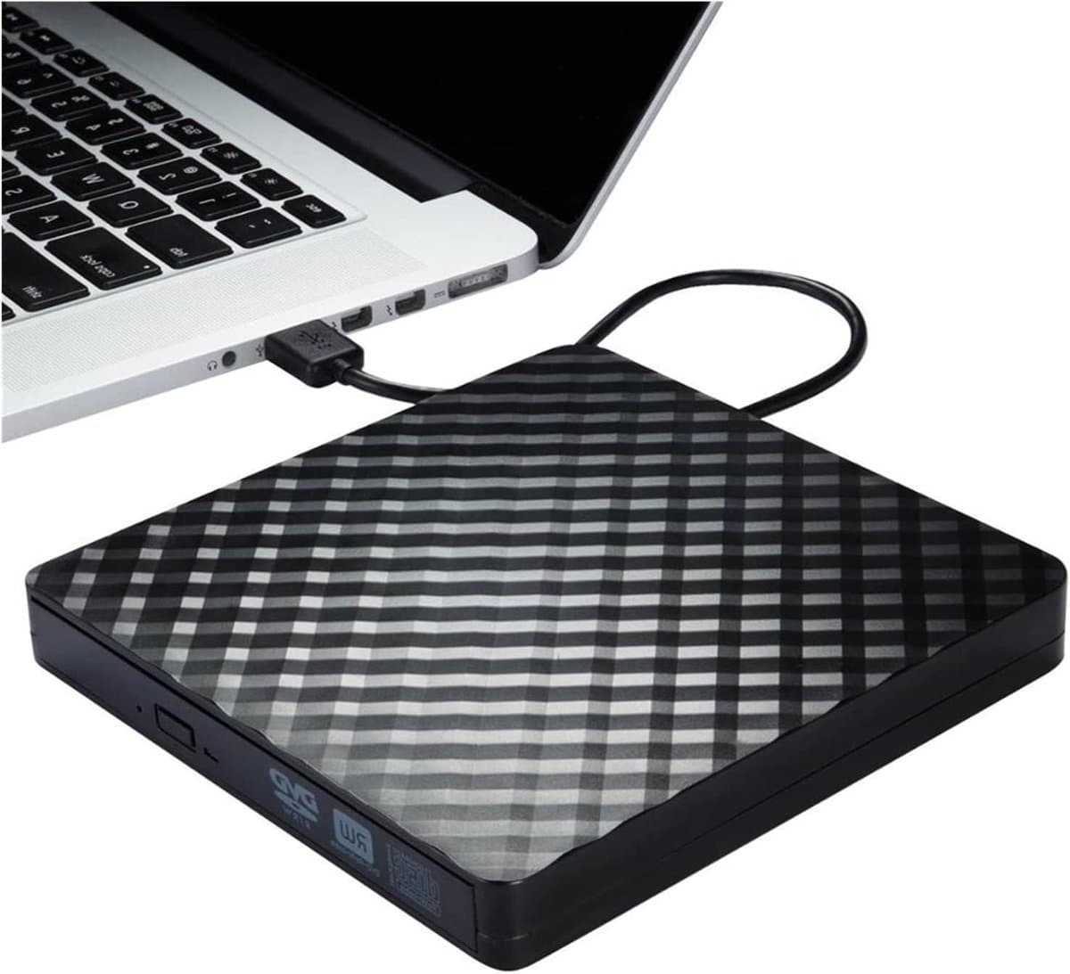 Extern DVD Station - Draagbare CD Brander - Bestanden Archiveren - USB 3.0 Connectie - Ultra Slim - Zwart — afbeelding 1