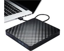 Extern DVD Station - Draagbare CD Brander - Bestanden Archiveren - USB 3.0 Connectie - Ultra Slim - Zwart