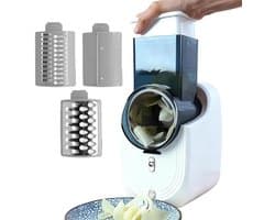 Elektrische Rasp - Keuken Snijmachine - Maaltijdvoorbereiding Versnellen - 3 Verschillende Kegels - 15 x 18 x 15 cm - Wit