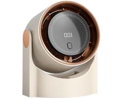 Draagbare Ventilator - Stille Tafelventilator - Persoonlijke Koeling - Bladloos Ontwerp - 16 cm Hoog - Beige — afbeelding 1