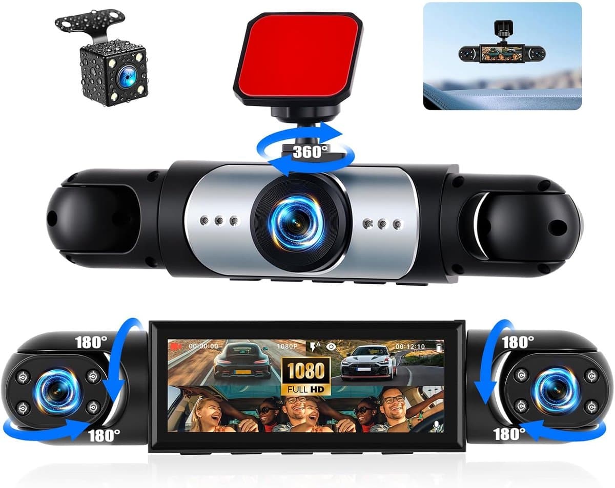 SnelShoppen - Auto Dashcam 3.16 Inch 1080P Full HD, Dual Lens 150° Hoek, G Sensor, Loop Recording, Nachtzicht voor Taxi en Vrachtwagen — afbeelding 1