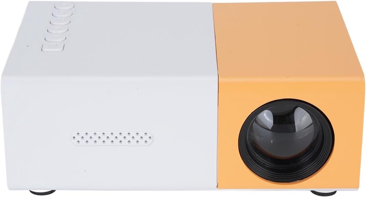 SnelShoppen - Mini Projector 1080p Full HD Home Theater Projector 6000Lm LED Beamer met Car Correctie en Handmatige Focus - Geschikt voor Telefoon, US — afbeelding 1