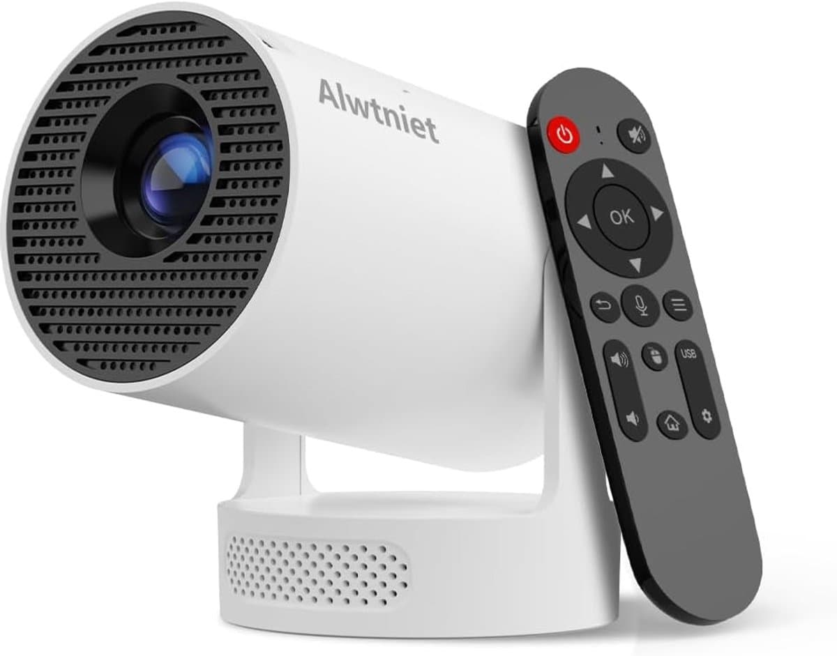 SnelShoppen - Alwtniet Mini-projector 4K Ondersteund, Draagbare Beamer met Wifi 6 en Bluetooth 5.4, 5W Luidspreker, Automatische Trapeziumcorrectie, 1 — afbeelding 1