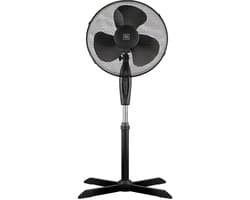 Celestul Vloerventilator – Staande Ventilator met Oscillatie – In Hoogte Verstelbaar – 3 Snelheden – Energiezuinige Motor – Krachtige Koeling – Zwart